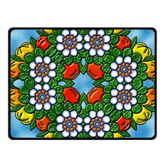 Cute Floral Mandala  Fleece Blanket (small) by paulaoliveiradesign