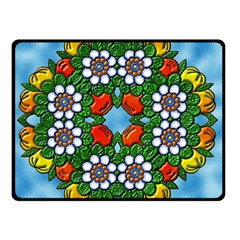 Cute Floral Mandala  Double Sided Fleece Blanket (small)  by paulaoliveiradesign