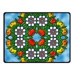 Cute Floral Mandala  Double Sided Fleece Blanket (Small)  45 x34  Blanket Front