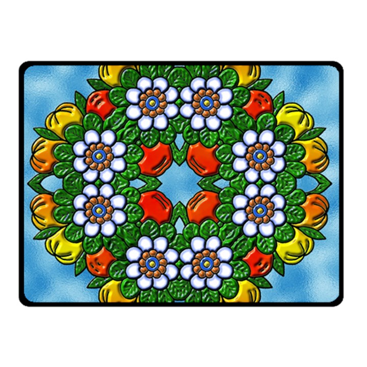 Cute Floral Mandala  Double Sided Fleece Blanket (Small) 