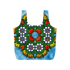 Cute Floral Mandala  Full Print Recycle Bags (s)  by paulaoliveiradesign