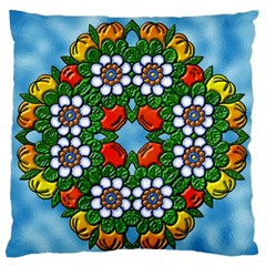 Cute Floral Mandala  Standard Flano Cushion Case (one Side) by paulaoliveiradesign