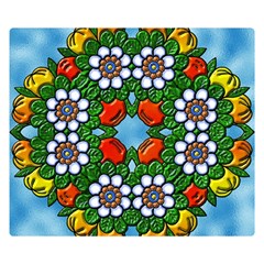 Cute Floral Mandala  Double Sided Flano Blanket (small)  by paulaoliveiradesign