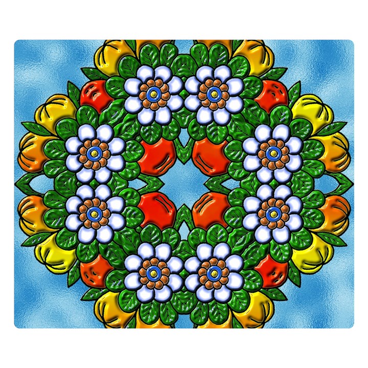 Cute Floral Mandala  Double Sided Flano Blanket (Small) 