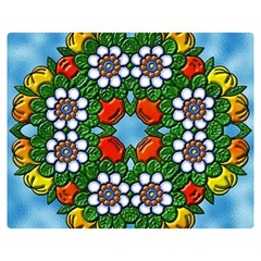 Cute Floral Mandala  Double Sided Flano Blanket (medium)  by paulaoliveiradesign