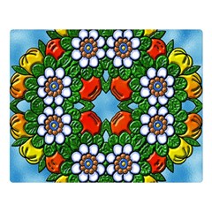 Cute Floral Mandala  Double Sided Flano Blanket (large)  by paulaoliveiradesign