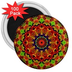 Fractal Mandala Abstract Pattern 3  Magnets (100 Pack) by paulaoliveiradesign