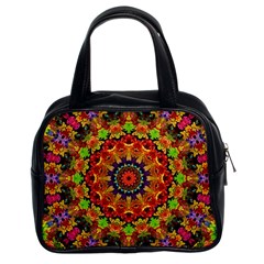 Fractal Mandala Abstract Pattern Classic Handbags (2 Sides) by paulaoliveiradesign