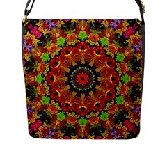 Fractal Mandala Abstract Pattern Flap Messenger Bag (l)  by paulaoliveiradesign