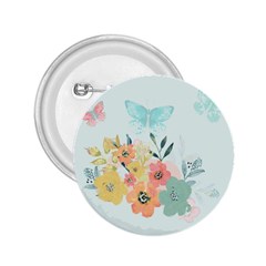 Watercolor Floral Blue Cute Butterfly Illustration 2 25  Buttons by paulaoliveiradesign