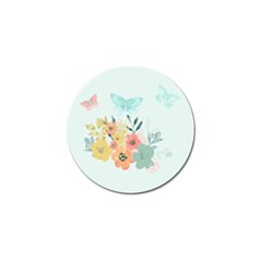 Watercolor Floral Blue Cute Butterfly Illustration Golf Ball Marker (4 Pack) by paulaoliveiradesign