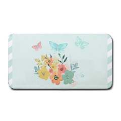 Watercolor Floral Blue Cute Butterfly Illustration Medium Bar Mats by paulaoliveiradesign