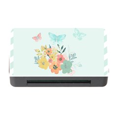 Watercolor Floral Blue Cute Butterfly Illustration Memory Card Reader With Cf by paulaoliveiradesign