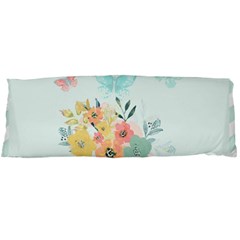 Watercolor Floral Blue Cute Butterfly Illustration Body Pillow Case (dakimakura) by paulaoliveiradesign