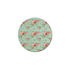 Vintage Blue Wallpaper Floral Pattern Golf Ball Marker by paulaoliveiradesign