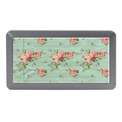 Vintage Blue Wallpaper Floral Pattern Memory Card Reader (mini) by paulaoliveiradesign