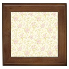 Floral Paper Pink Girly Pattern Framed Tiles by paulaoliveiradesign