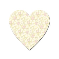 Floral Paper Pink Girly Pattern Heart Magnet