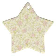 Floral Paper Pink Girly Pattern Star Ornament (two Sides) by paulaoliveiradesign