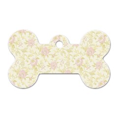 Floral Paper Pink Girly Pattern Dog Tag Bone (one Side) by paulaoliveiradesign