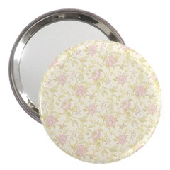 Floral Paper Pink Girly Pattern 3  Handbag Mirrors by paulaoliveiradesign