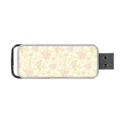 Floral Paper Pink Girly Pattern Portable Usb Flash (two Sides) by paulaoliveiradesign