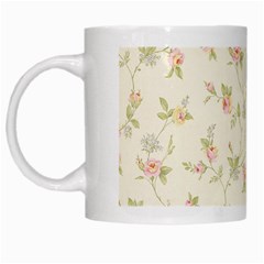 Floral Paper Pink Girly Cute Pattern  White Mugs by paulaoliveiradesign