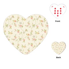 Floral Paper Pink Girly Cute Pattern  Playing Cards (heart)  by paulaoliveiradesign