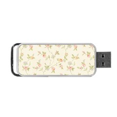 Floral Paper Pink Girly Cute Pattern  Portable Usb Flash (one Side) by paulaoliveiradesign