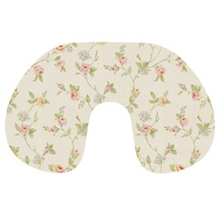 Floral Paper Pink Girly Cute Pattern  Travel Neck Pillows by paulaoliveiradesign