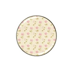 Floral Paper Illustration Girly Pink Pattern Hat Clip Ball Marker by paulaoliveiradesign