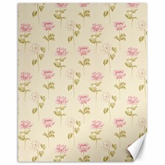 Floral Paper Illustration Girly Pink Pattern Canvas 11  x 14  