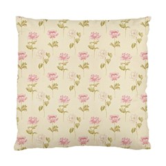 Floral Paper Illustration Girly Pink Pattern Standard Cushion Case (one Side) by paulaoliveiradesign