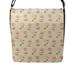 Floral Paper Illustration Girly Pink Pattern Flap Messenger Bag (L) 