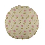 Floral Paper Illustration Girly Pink Pattern Standard 15  Premium Flano Round Cushions Front