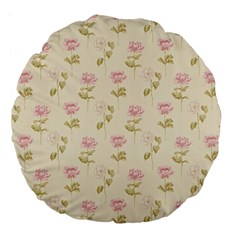 Floral Paper Illustration Girly Pink Pattern Large 18  Premium Flano Round Cushions