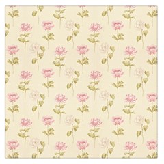 Floral Paper Illustration Girly Pink Pattern Large Satin Scarf (Square)