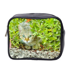 Hidden Domestic Cat With Alert Expression Mini Toiletries Bag 2-side by dflcprints