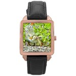 Hidden Domestic Cat With Alert Expression Rose Gold Leather Watch  Front