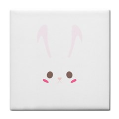 Rabbit Cute Animal White Tile Coasters