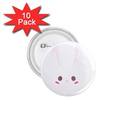 Rabbit Cute Animal White 1.75  Buttons (10 pack)