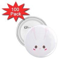 Rabbit Cute Animal White 1.75  Buttons (100 pack) 