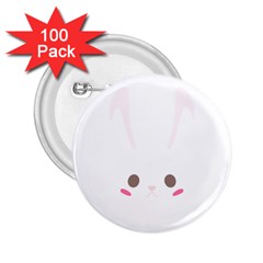 Rabbit Cute Animal White 2.25  Buttons (100 pack) 