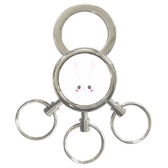 Rabbit Cute Animal White 3-Ring Key Chains