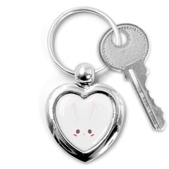 Rabbit Cute Animal White Key Chains (Heart) 