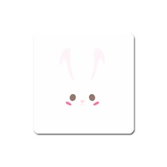 Rabbit Cute Animal White Square Magnet