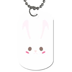 Rabbit Cute Animal White Dog Tag (Two Sides)