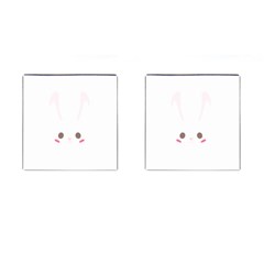 Rabbit Cute Animal White Cufflinks (Square)