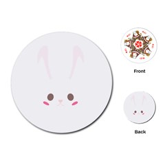 Rabbit Cute Animal White Playing Cards (Round) 