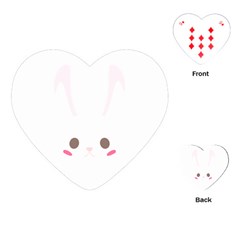 Rabbit Cute Animal White Playing Cards (Heart) 